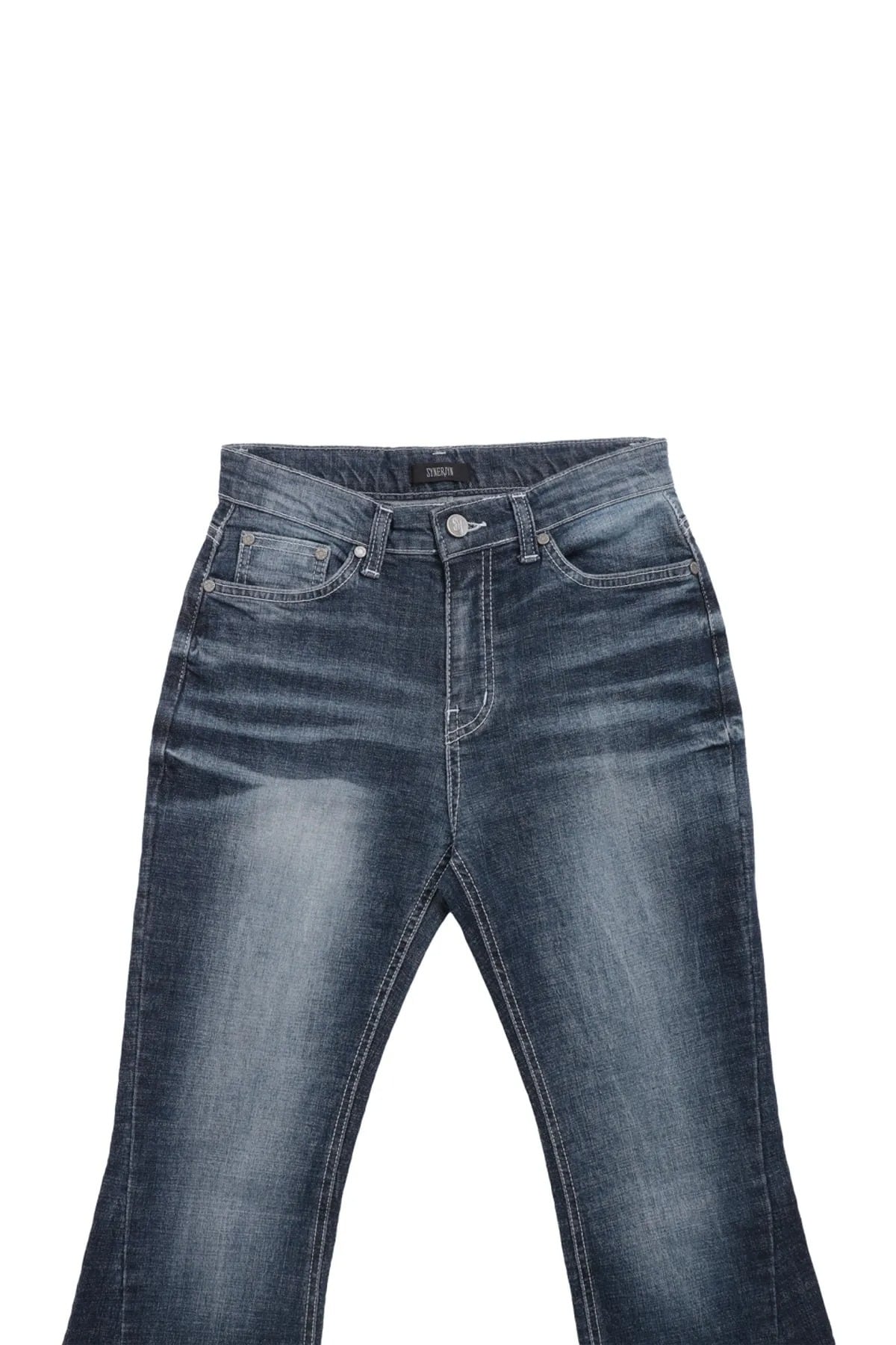 ☆aespa ジゼル 着用！！【SYNERJYN】CAT WASHING DENIM PANTS DEEP