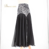 社交ダンス 衣装 スタンダード スカート レッスンウェア レディース 練習着 ACROSS 黒 ヒョウ柄 ブラック系 グレイ系 レース 透け感 上品 ショート丈 ダンススカート フレアスカート 可愛い おしゃれ 伸縮性 通気性 ヒョウ柄スカート 洗濯可 スポーツウェア ダンスレッスン 体型カバー 着回し 楽ちん 休日用