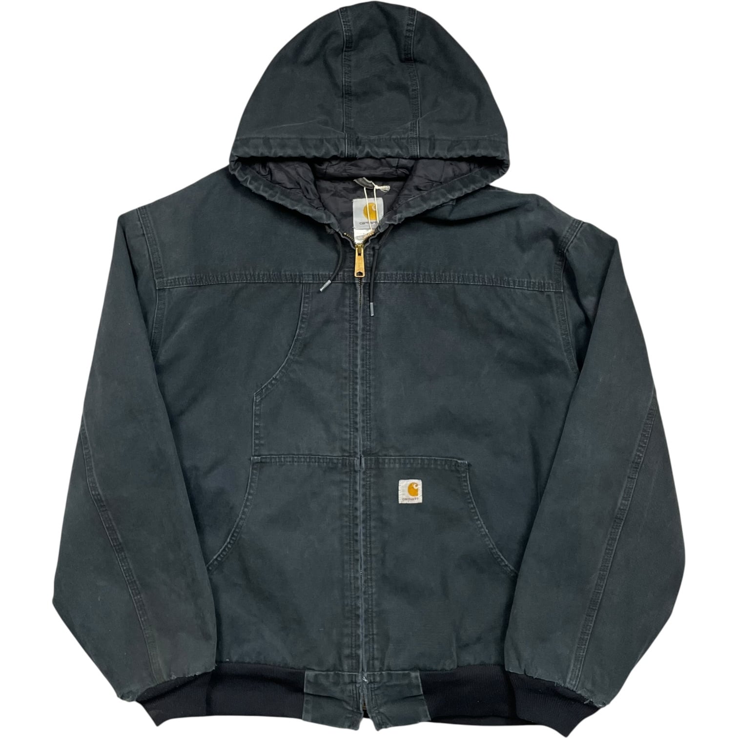 《XL》Carhartt カーハート アクティブジャケット 希少モデル 胸ポケット付き フェード ブラック no.9784