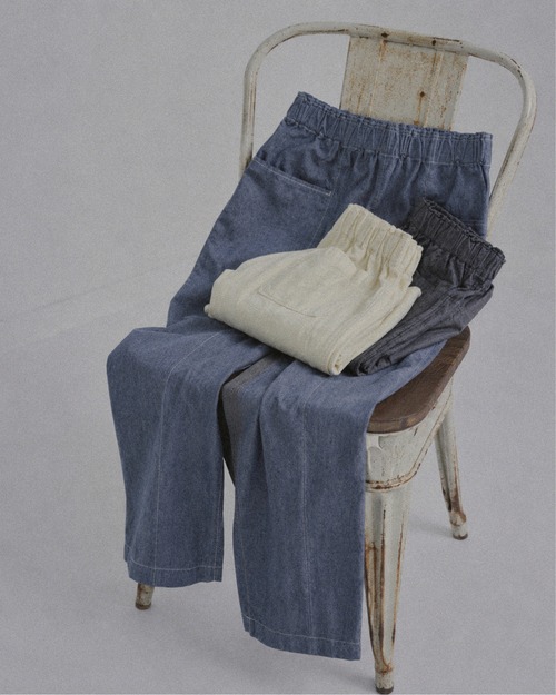 Front Stitch Chambray Easy Pants - 102617400