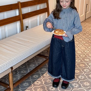 秋コントラストステッチジンズ