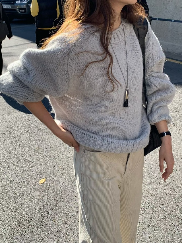 (予約) verveine / Balloon alpaca oversized pullover knit 3color