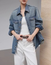 Vintage like relax denim Shirt L0096