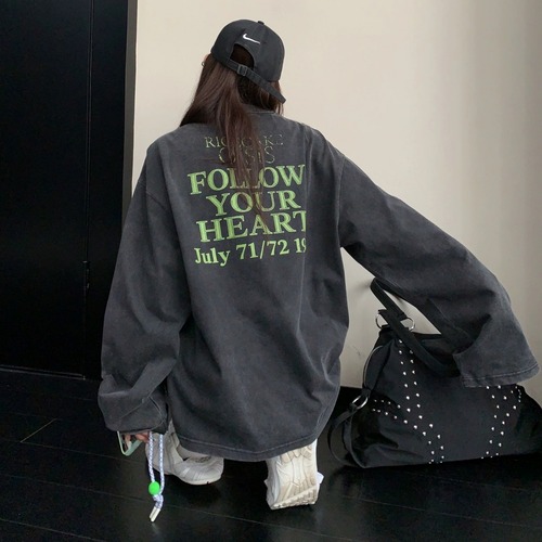 バックロゴヴィンテージライクルーズTシャツ 1col R02696