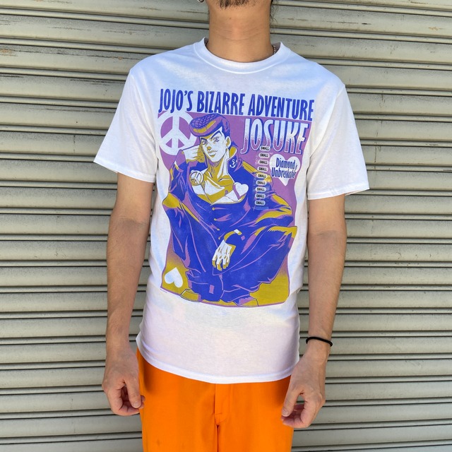 タグ付き未使用品 ジョジョの奇妙な冒険 アニメTシャツ 海外企画 白 S