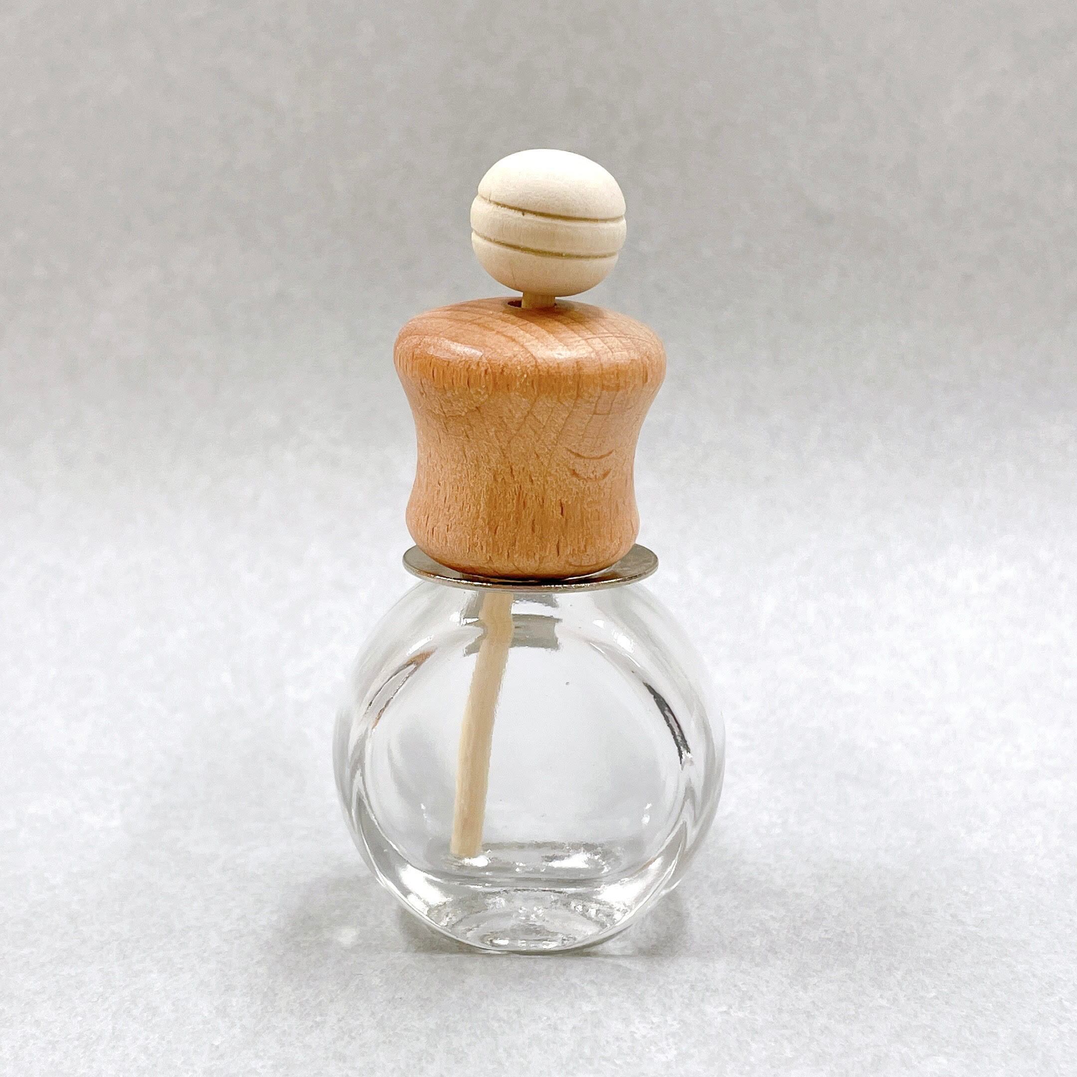 車用ディフューザー ラウンドカット 詰替 ボトル】10ml 木製キャップ
