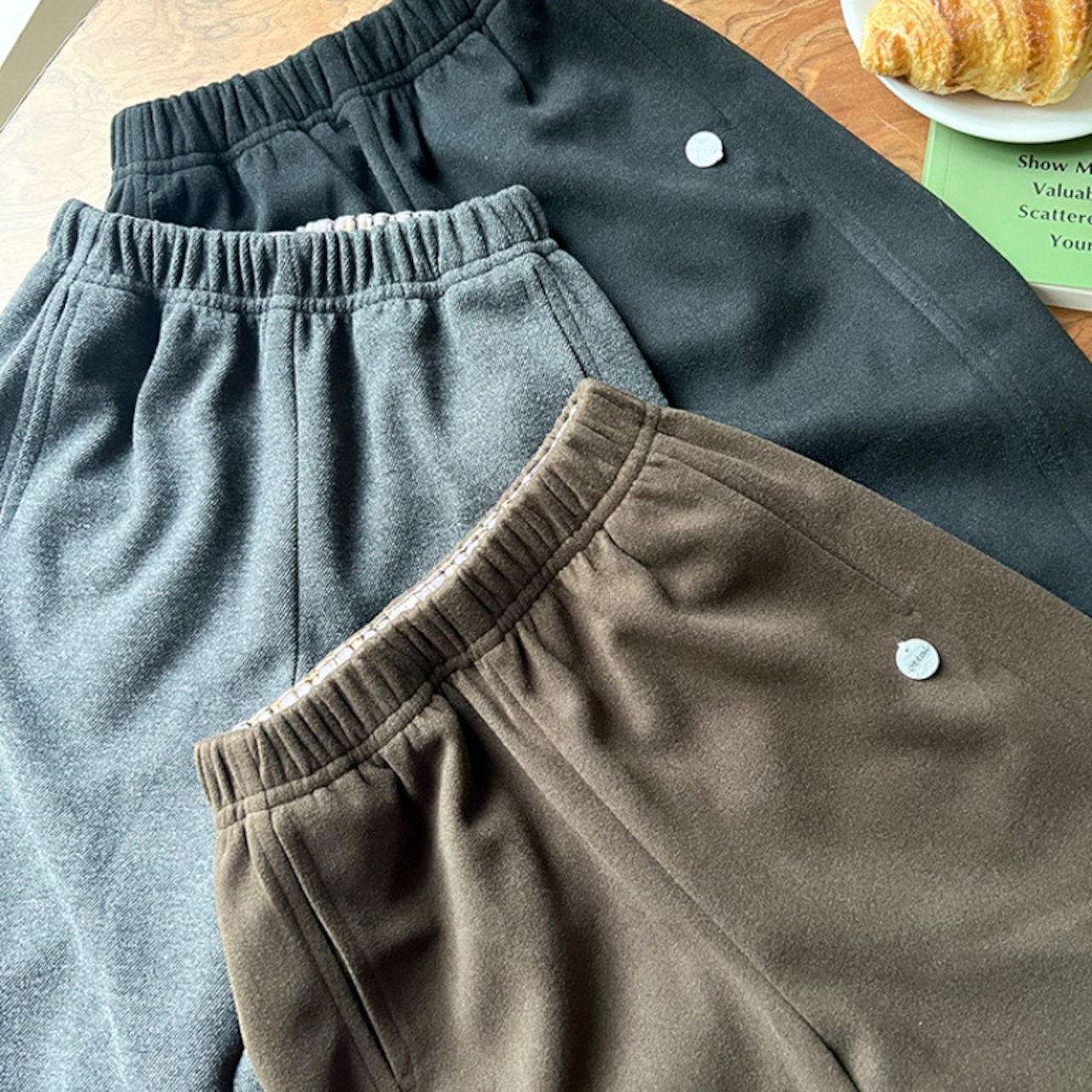 秋韓国風ツイルパンツ