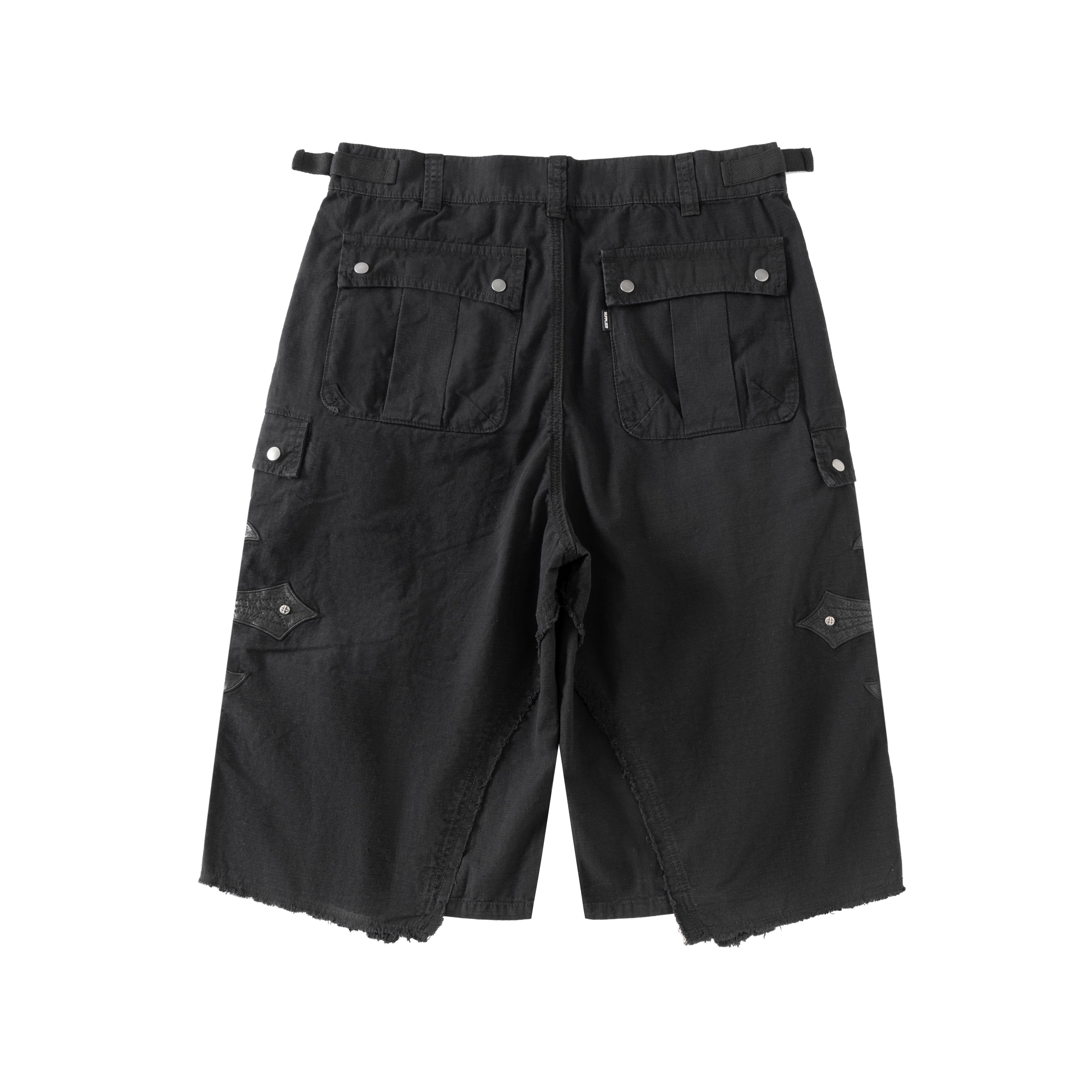 パンツ Cross Leather Patch BaggyShorts SUPPLIER SUPPLIER】Cross Leather Patch Baggy Shorts / Black | PARX