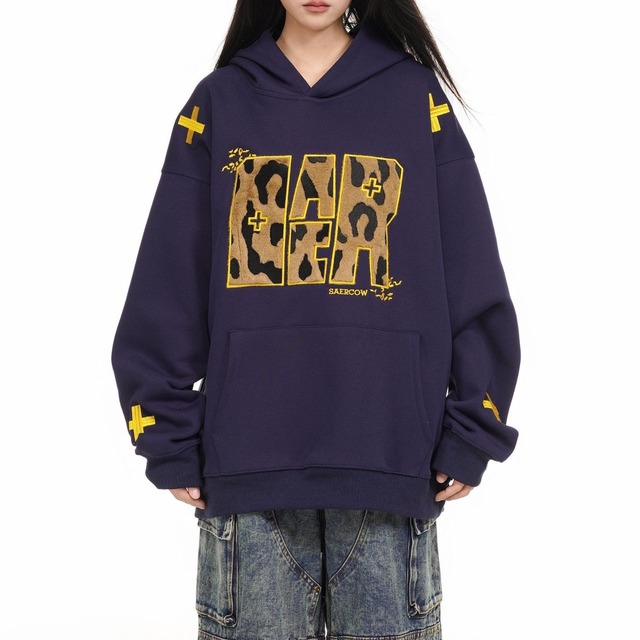 レオパードタイポクロスフーディ 3col   R01343