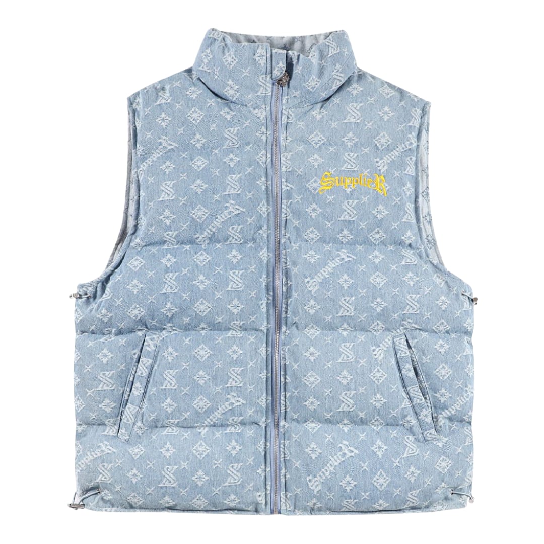 【SUPPLIER】MONOGRAM DENIM PUFFER VEST