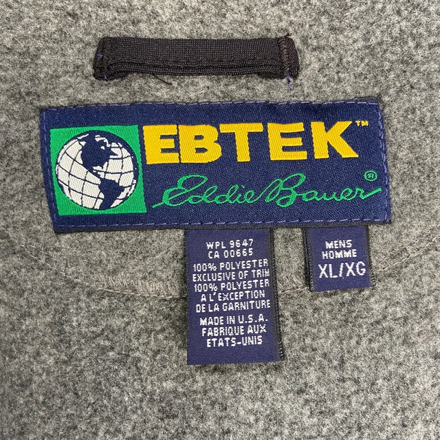 90s EddieBauer EBTEK フリースベスト グレー XL