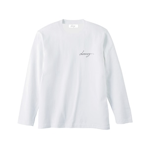 drowsy..EMBROIDERY FRONT LOGO LONG SLEEVE TEE / 23SS / WH