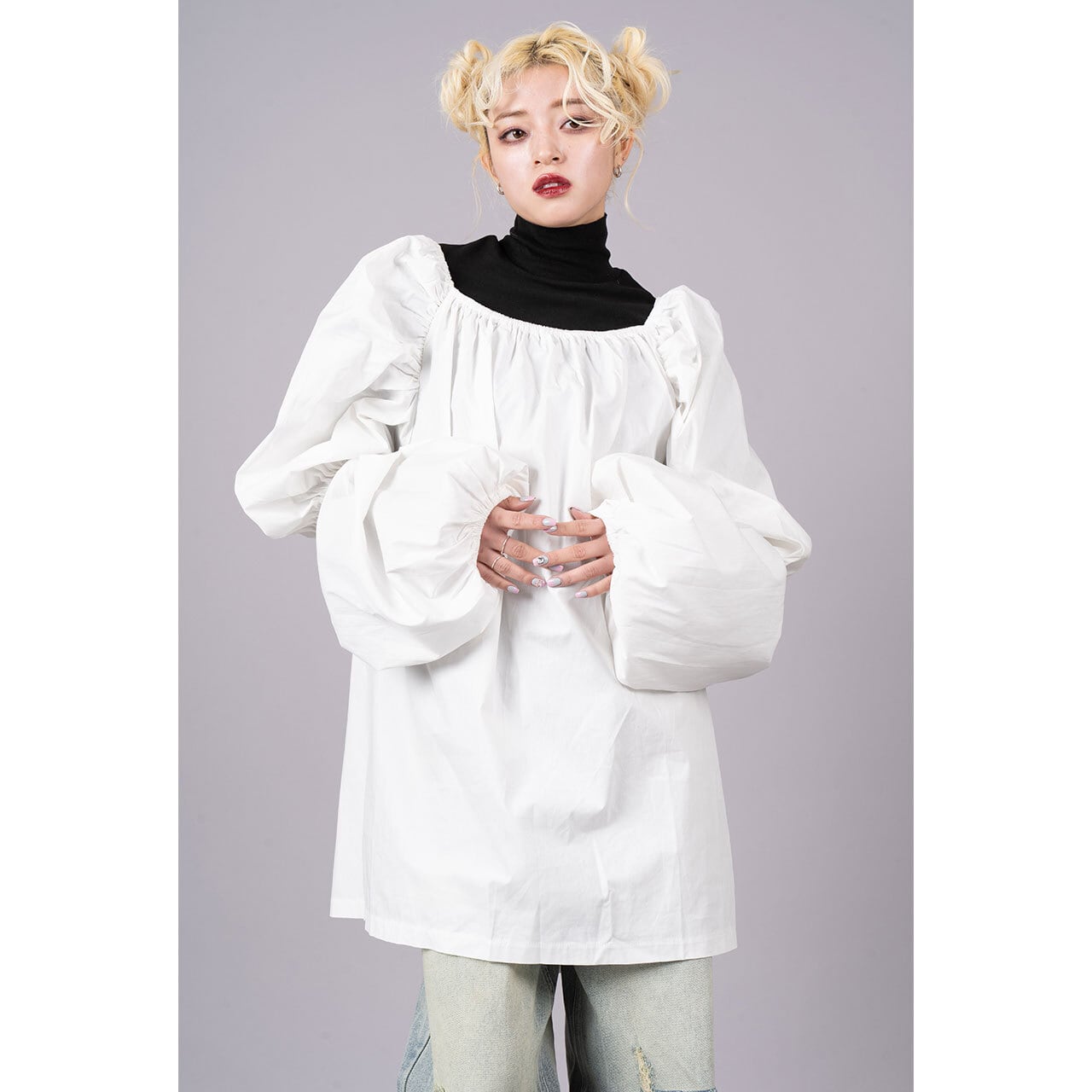 Volume Puff Sleeve Shirring Onepiece | HEENIE HEENIE 公式