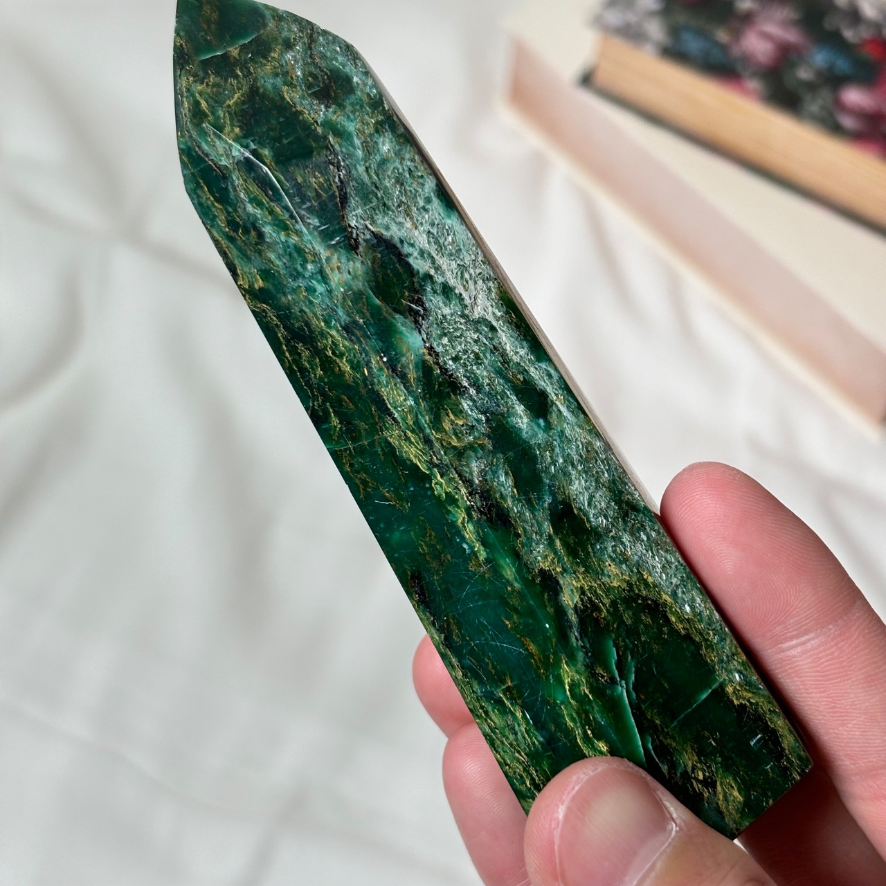 ブラジリアンジェイド＊250714＊天然石＊タワー＊置き物＊インテリアストーン
