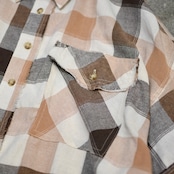 patch work design check shirt jacket