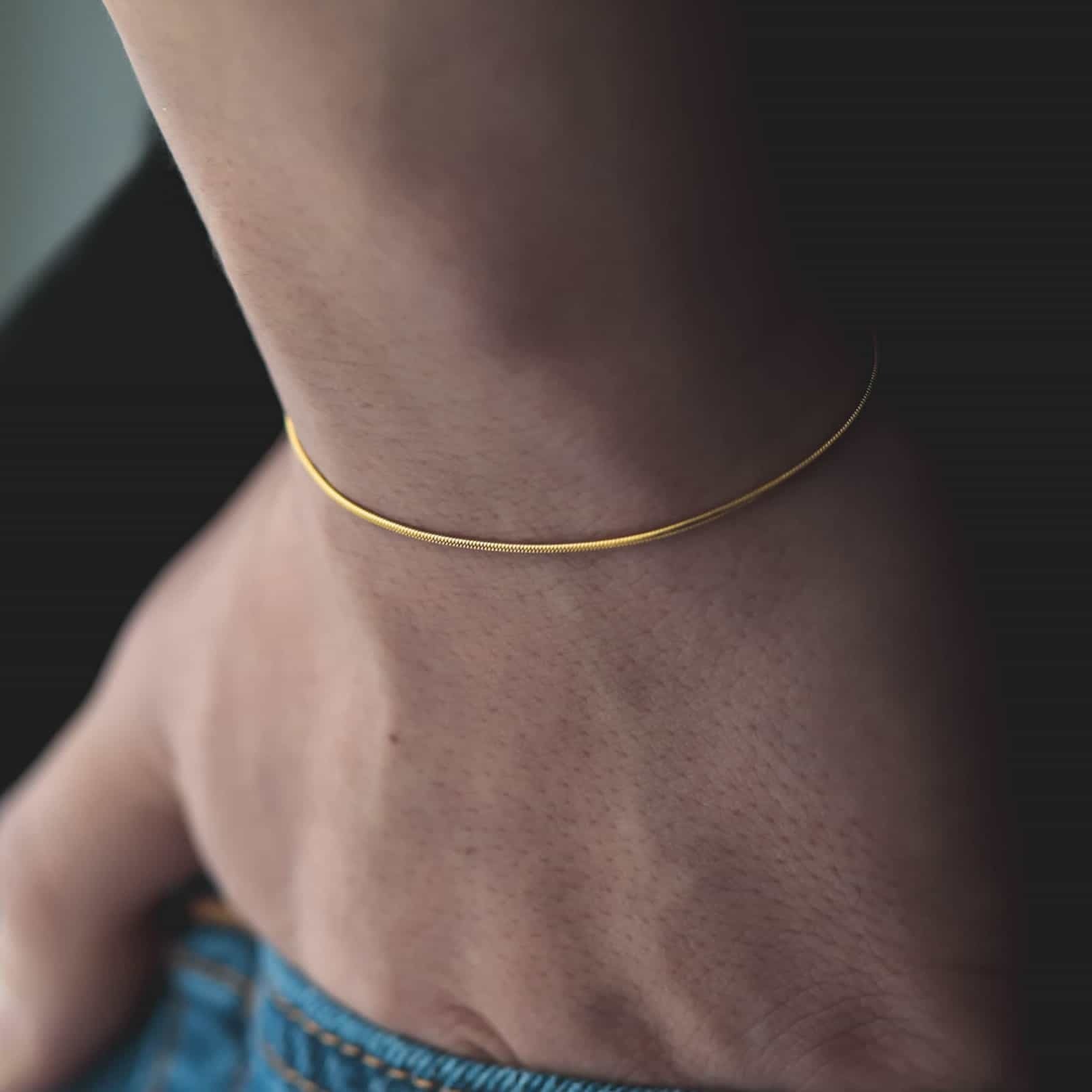 thin snake bracelet (gold) #b25 | garcia