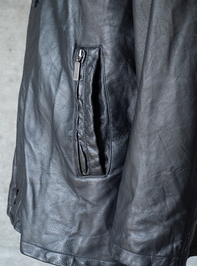 "LIVELO ATTITUDE" 1990s Leather zip jacket