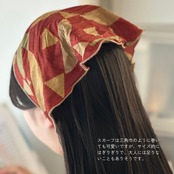 No.11 | リサイクルサリー　シュシュ＆ミニ三角スカーフ