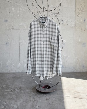 100% rayon ombre plaid shirt / From USA