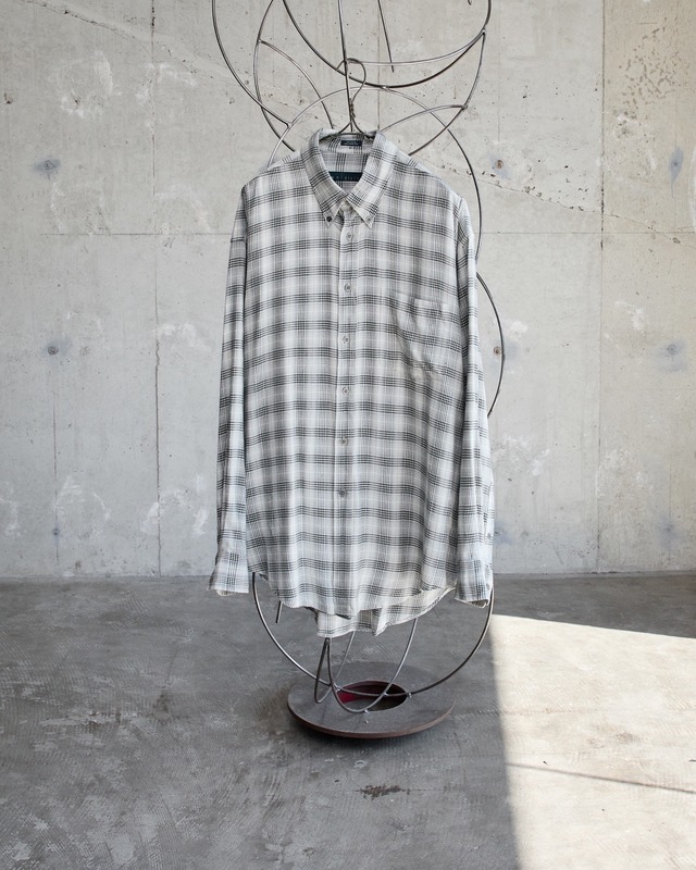 100% rayon ombre plaid shirt / From USA