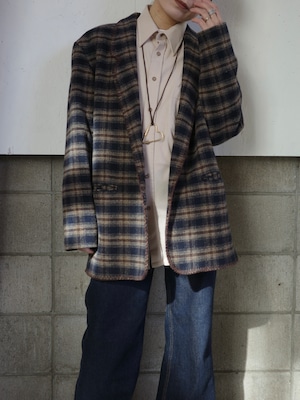 〈vintage〉check stitch jacket