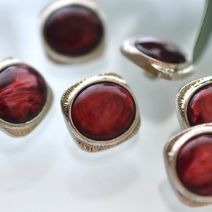 レッドオーバル シルバー 18mm