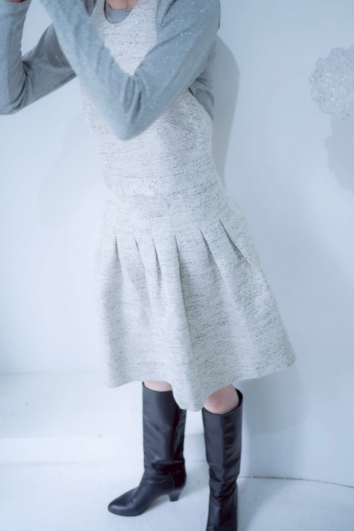 glitter balloon mini dress