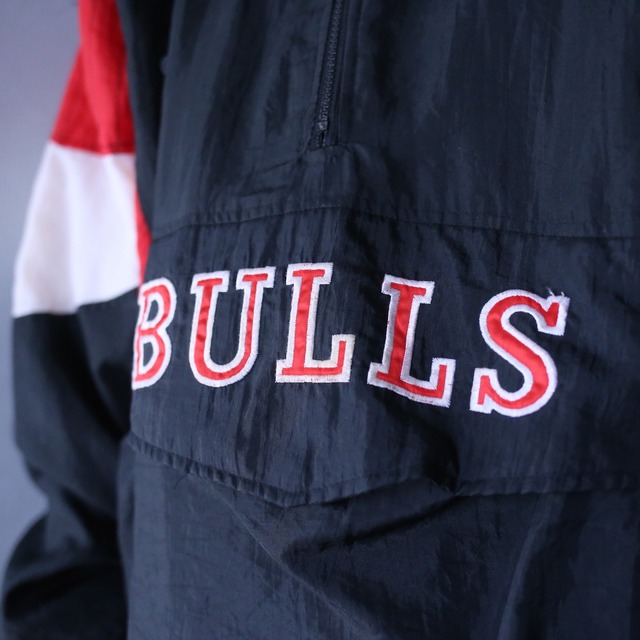 "STARTER×BULLS" over silhouette good coloring anorak parka