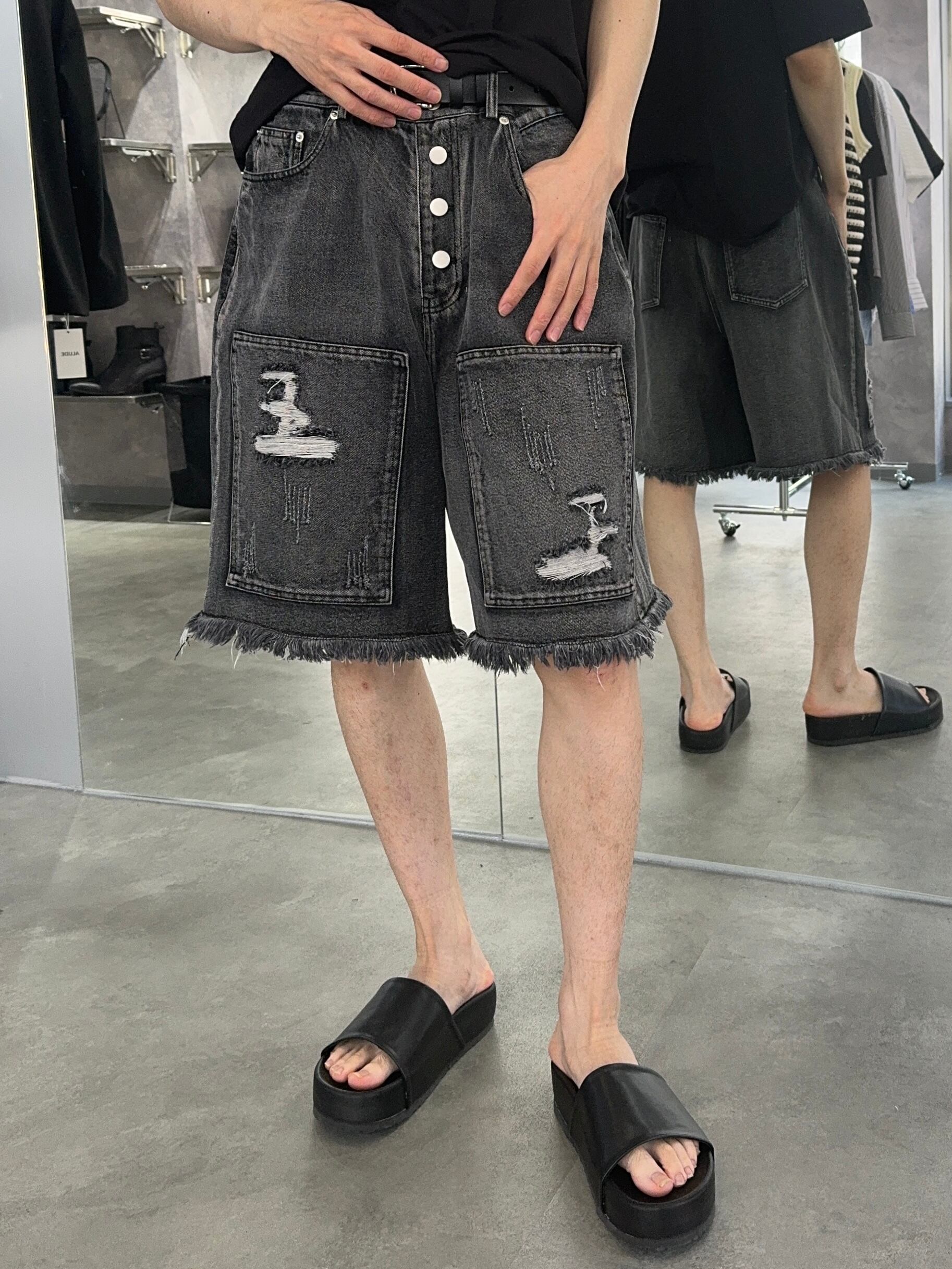 ALUDEデニム 韓国風 メンズ デザインブルーツイードジャケットalude