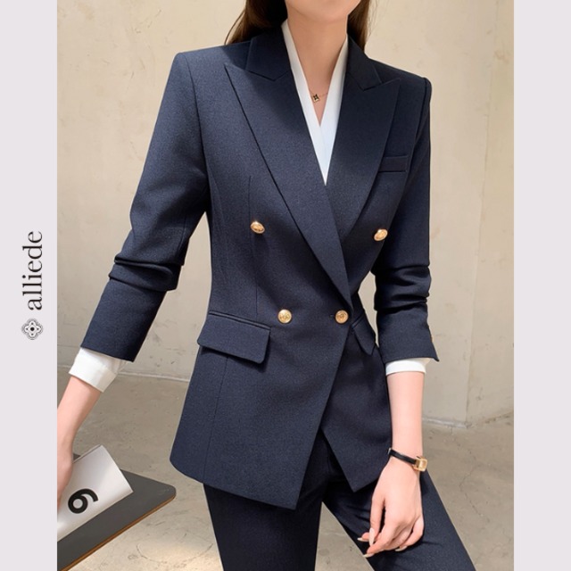 ネイビーダブルボタンセットアップスーツ　A3111