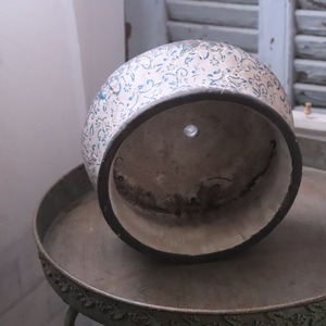 植木鉢　アンプリメフルールフラットL｜陶器　シャビーシック　寄せ植えして飾ると素敵なガーデンになる　16235