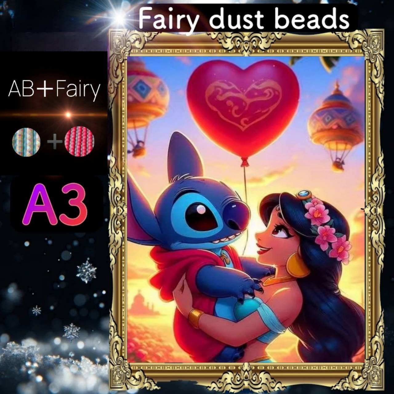 AB(オーロラ)+fairy各3色入り!四角ビーズ AB+fairy52 ダイヤモンドアート