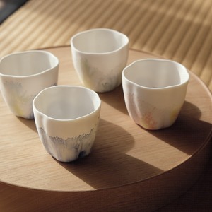 片瀬有美子　Yumiko Katase  "moca"　輪花茶杯　K7