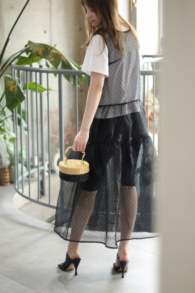 (original) ドットオーガンジーワンピース