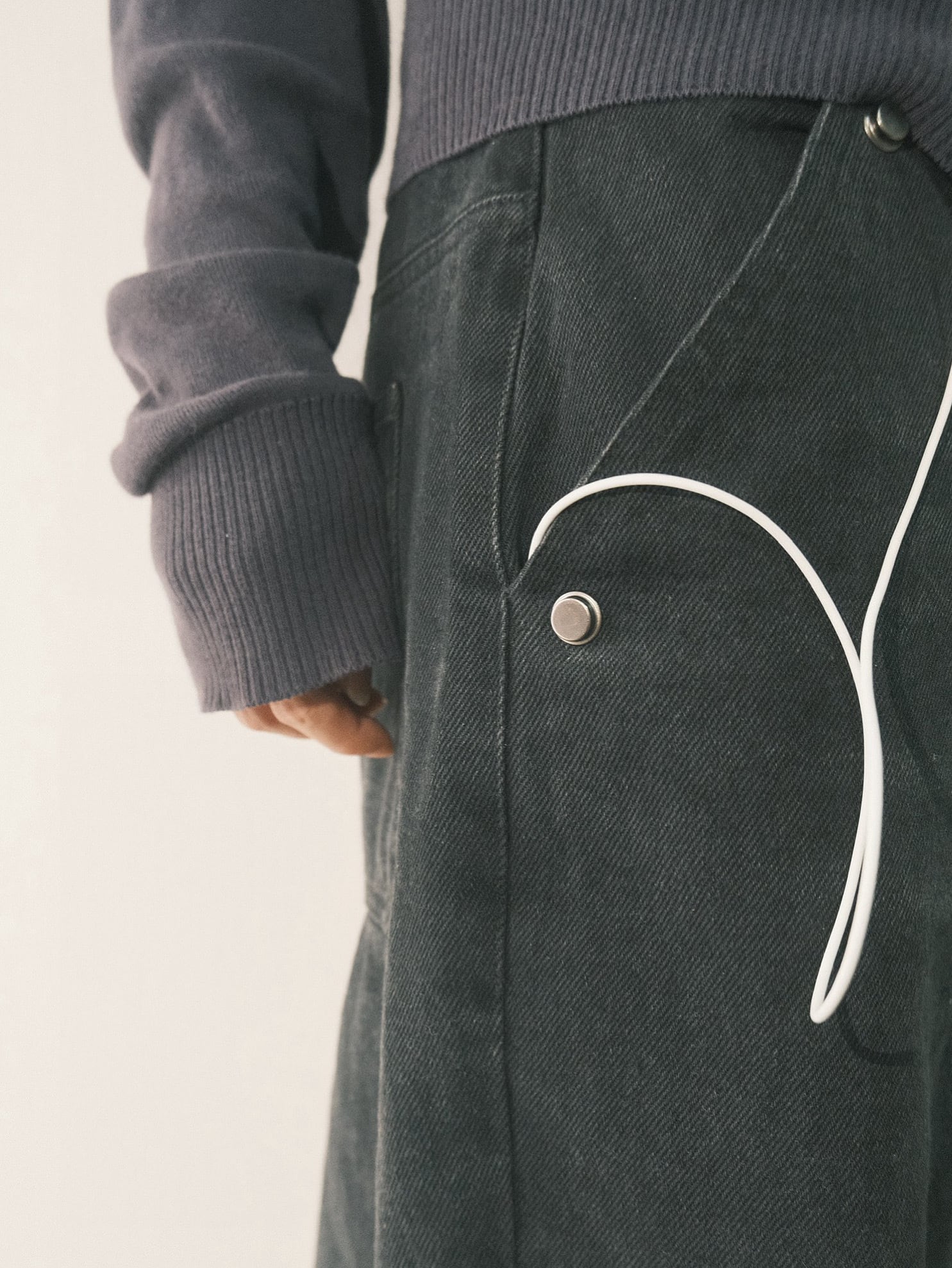 Washed wide straight denim black | Canyon Clothing