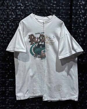 【ÆIEM】再倖築 “UNEVEN BALANCE” asymmetry sizing half docking remake T-shirt