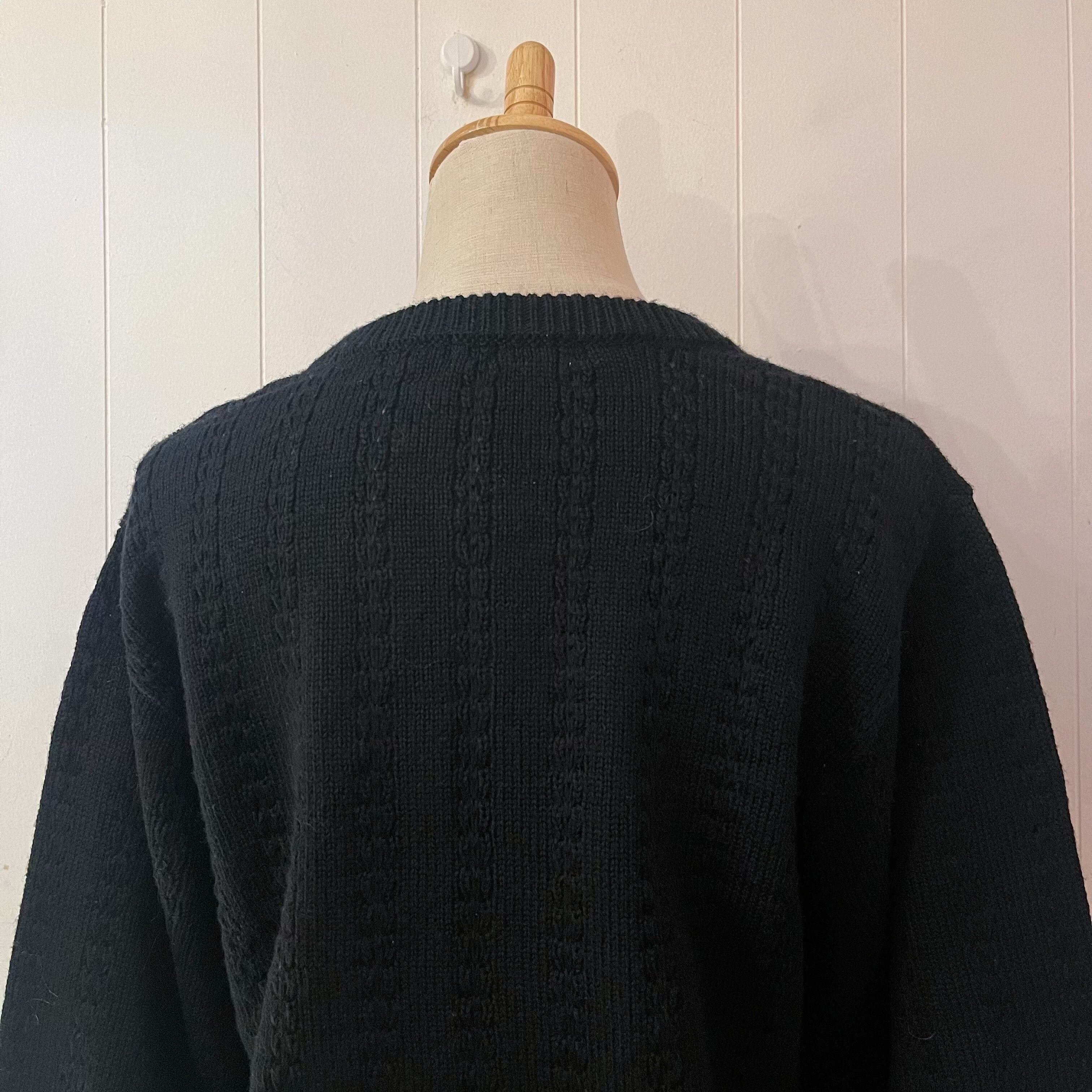 black flower motif knit cardigan