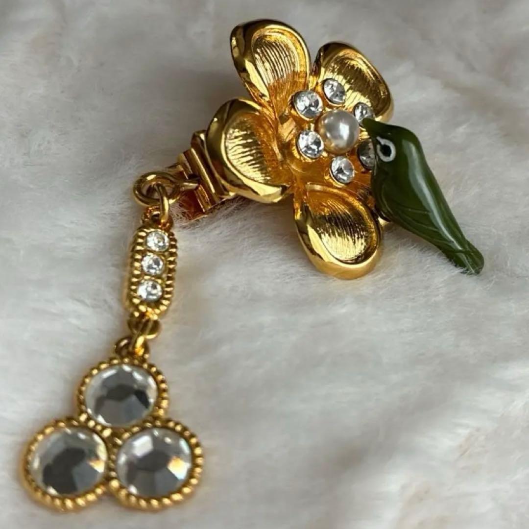 E5346】Christian Dior CD rhinestone earrings/クリスチャン