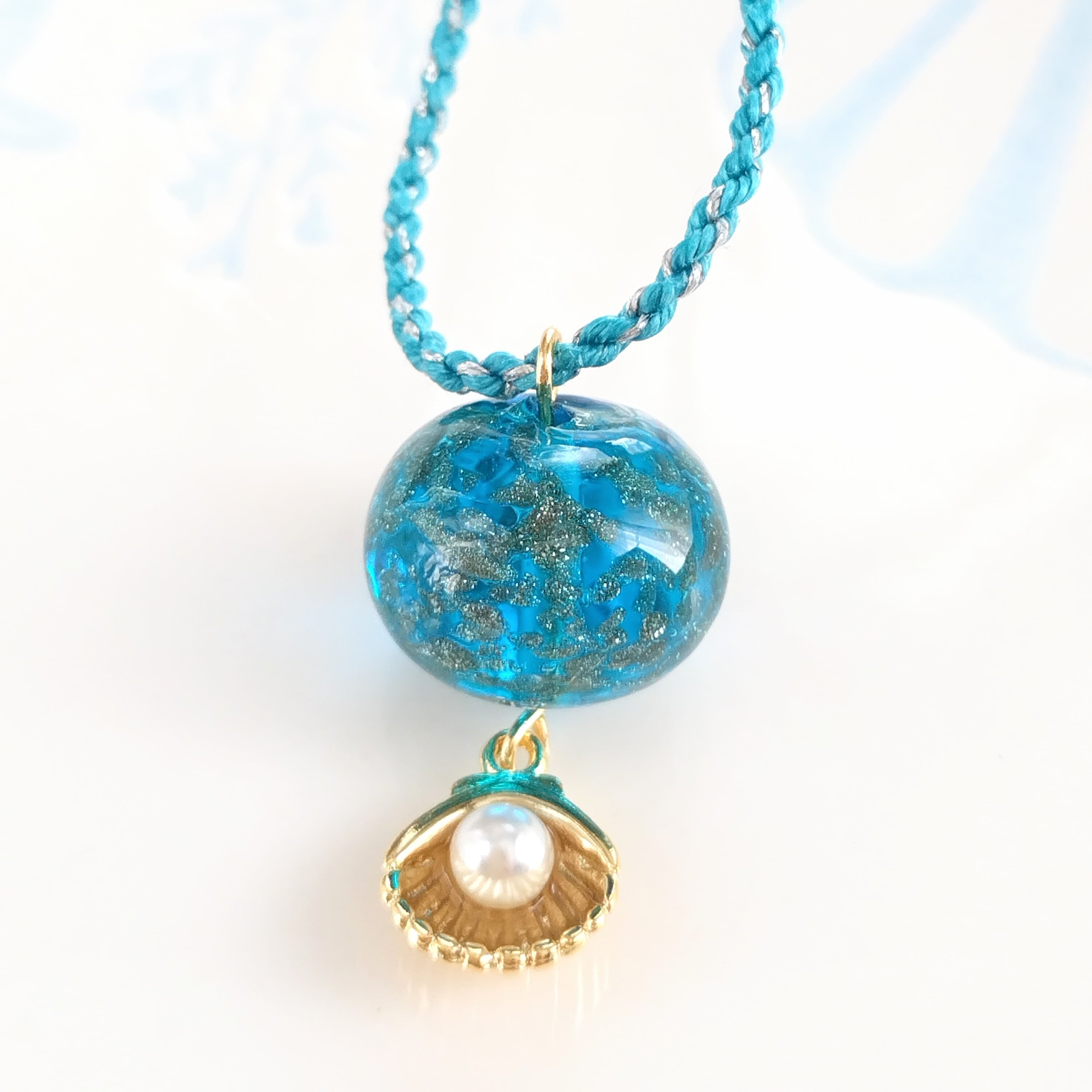 ＊ヴェネチアンガラス／ネックレス＊約55cm＊コバルトブルー＋ゴールド＊ Standard ギフト ガラスアクセサリー コバルトブルー』 / Dreamblue ネックレス・ペンダント