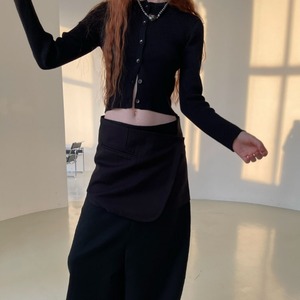 スリムブラックリブカーディガン　LT0040012