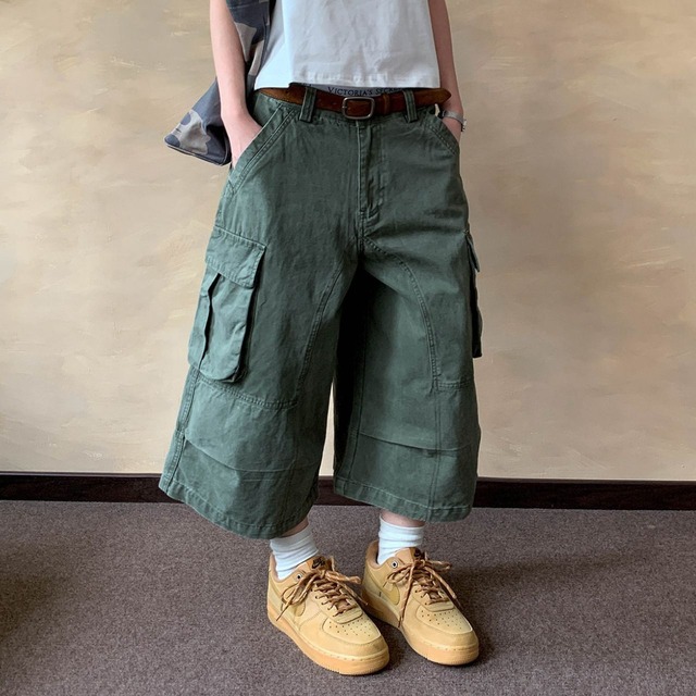 ユーティリティポケットクロップドカーゴパンツ 2col   R01751