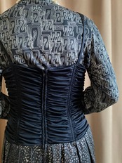 volume silhouette abstract silver dress-3954-1