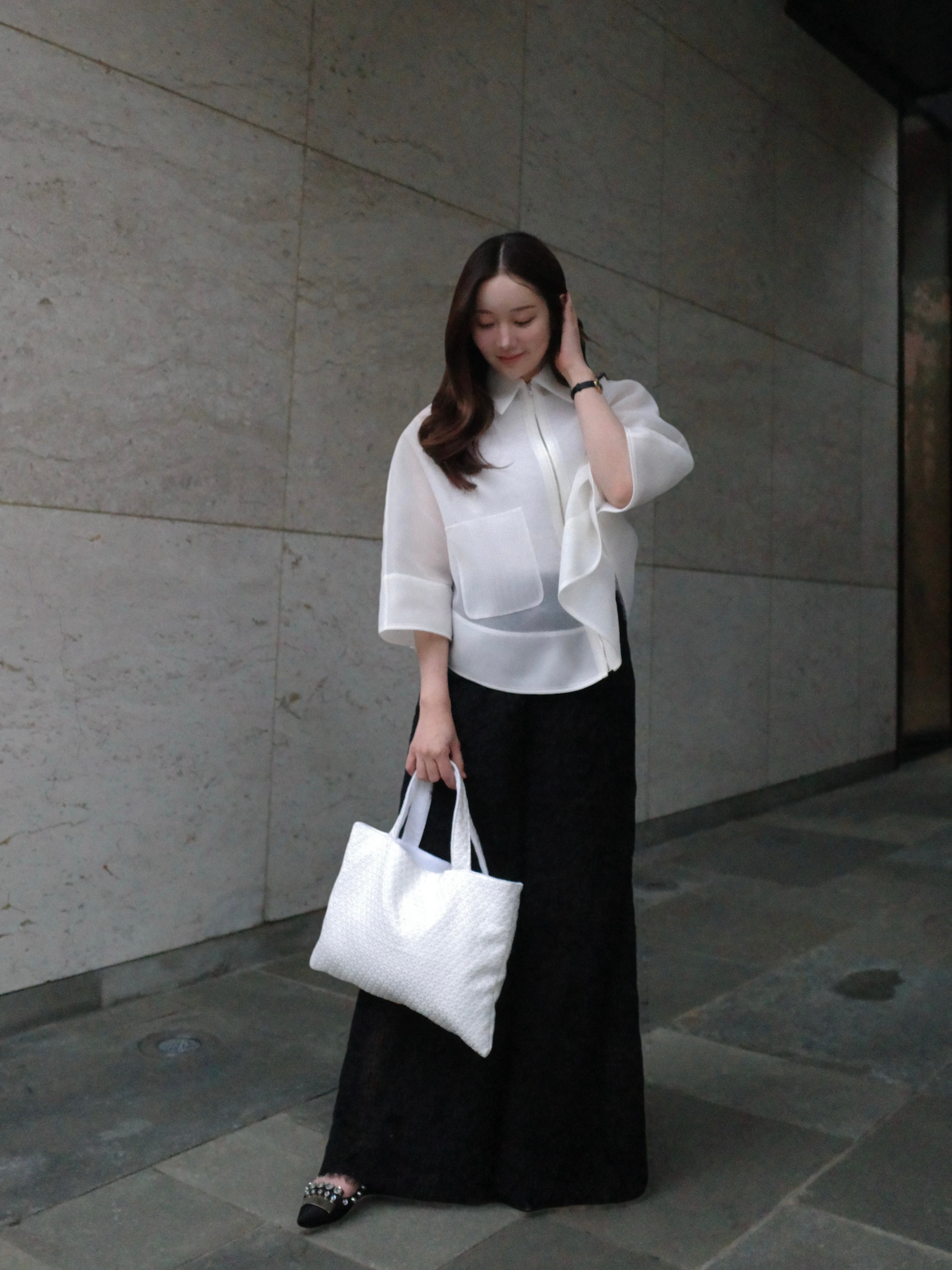 【＾＾】HYEON flower jacquard bag morning flower jacquard bag 