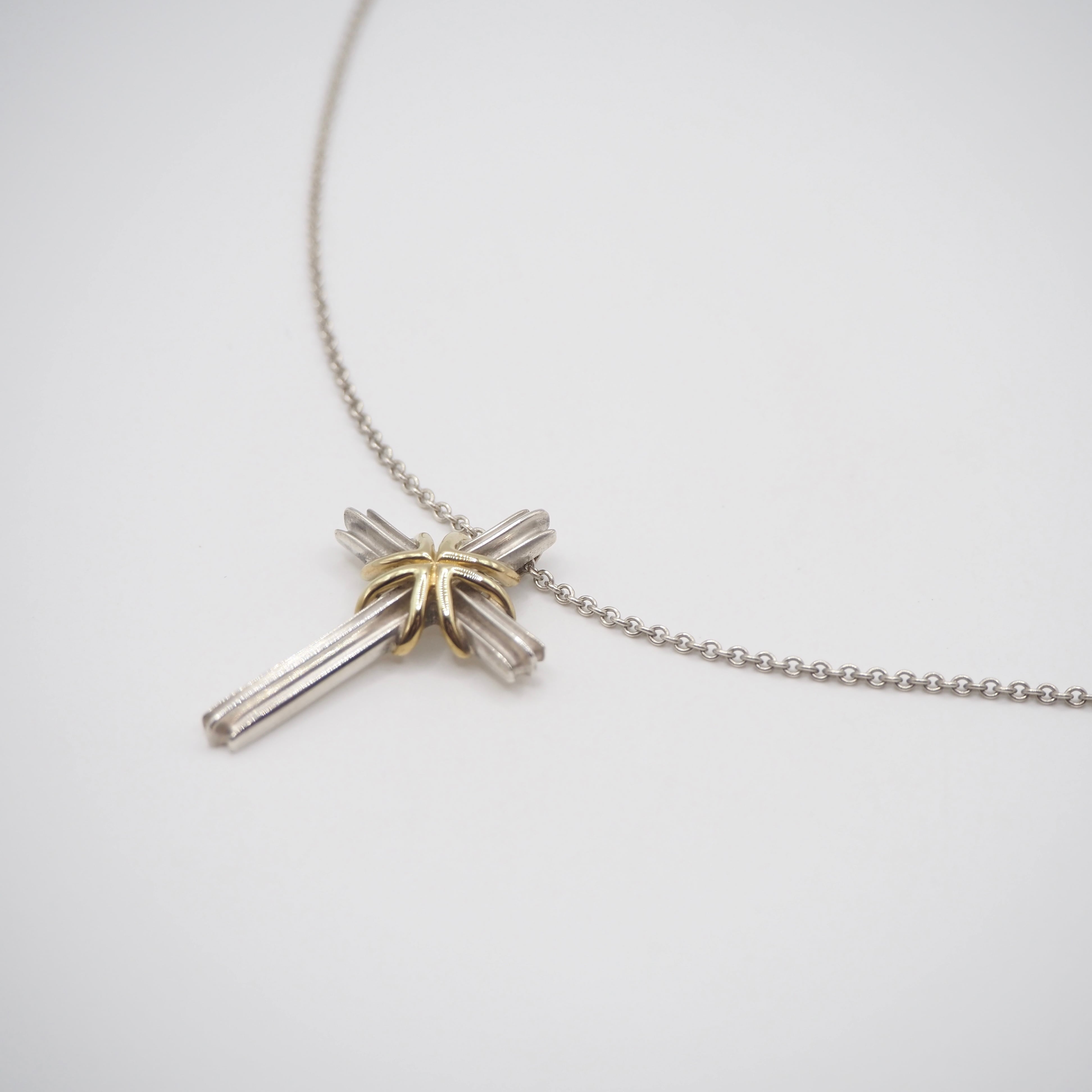 Tiffany&Co. シグネチャークロスコンビネックレス シルバー925 K18