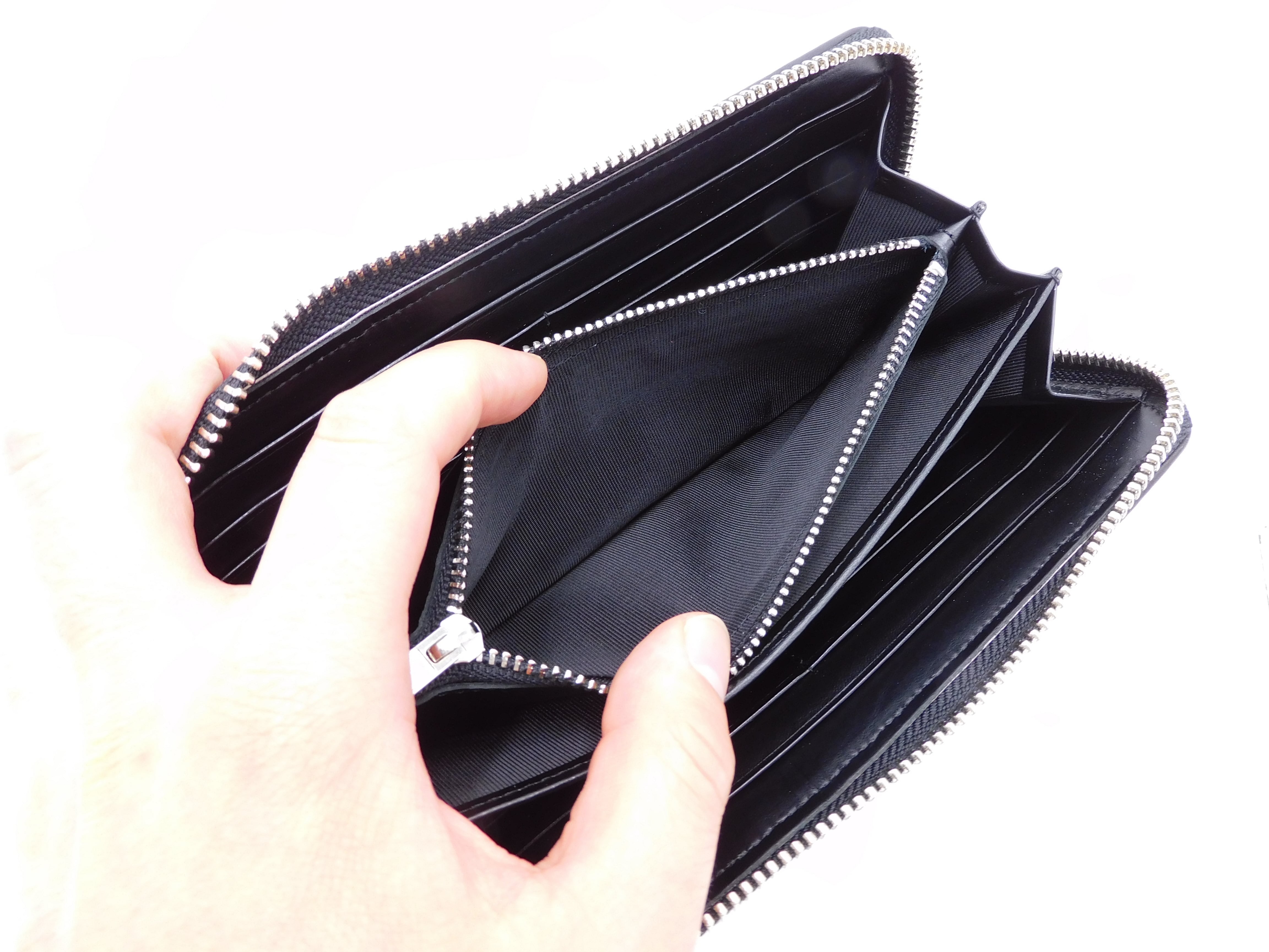 パッチワーク印傳 ラウンド長財布 モノトーン | 浅草前川印傳｜公式