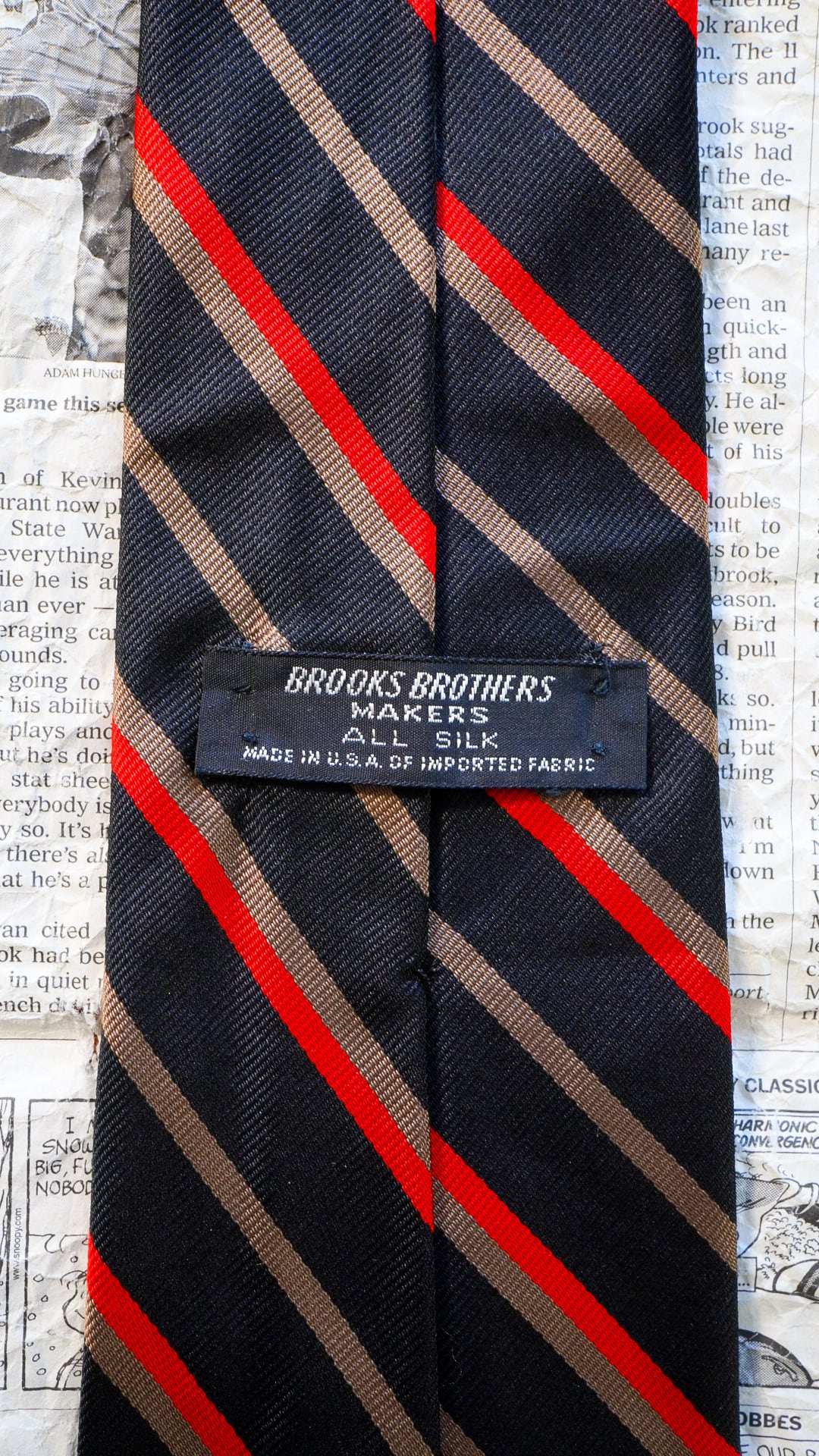 未使用　ブルックスブラザーズ　レップタイ　レジメンタルストライプ 1960s】BROOKS BROTHERS ブルックスブラザーズ レップタイ 《黒タグ