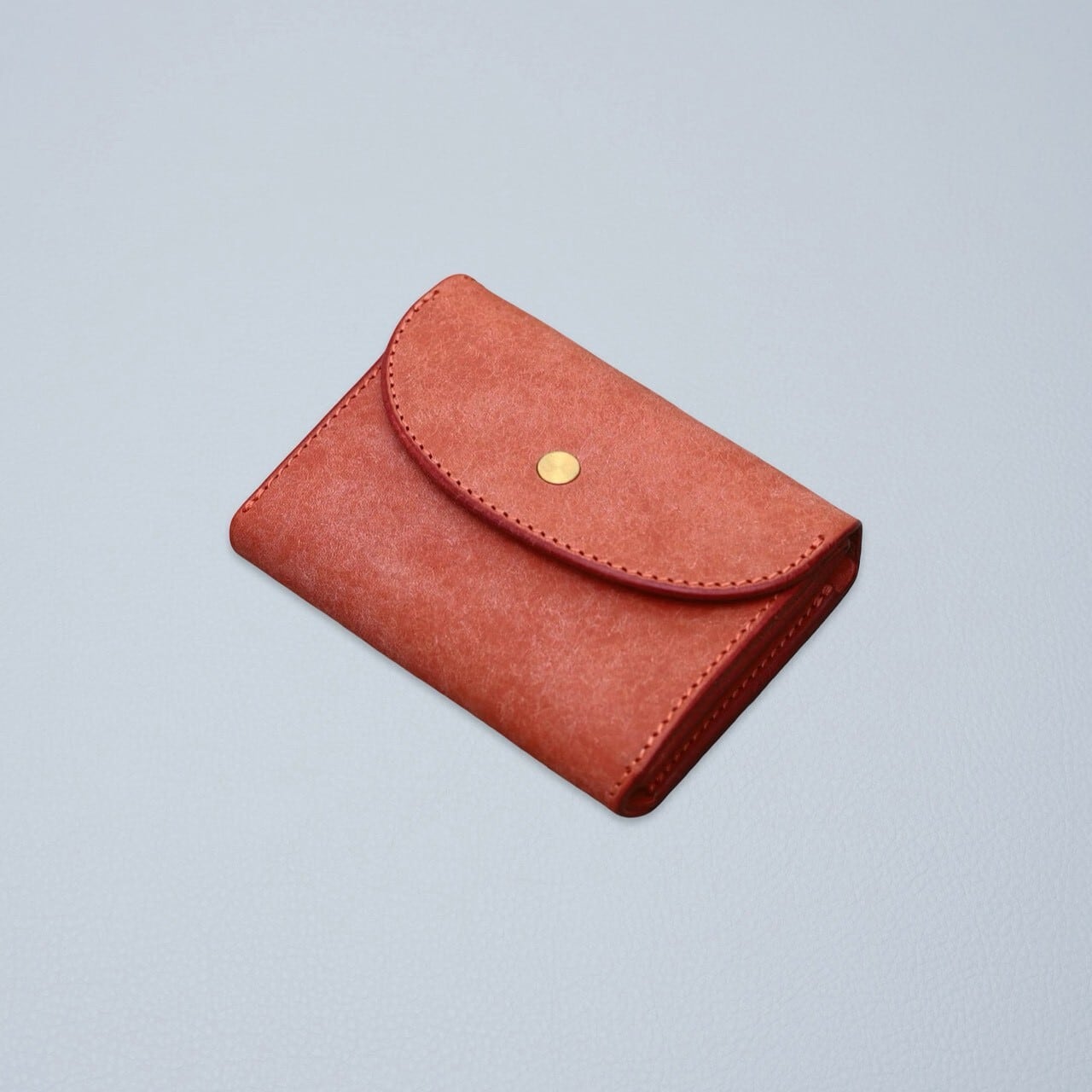 Iru×IKENOHATA GINKAWATEN】PUEBLO LEATHER COMPACT WALLET AKANEIRO