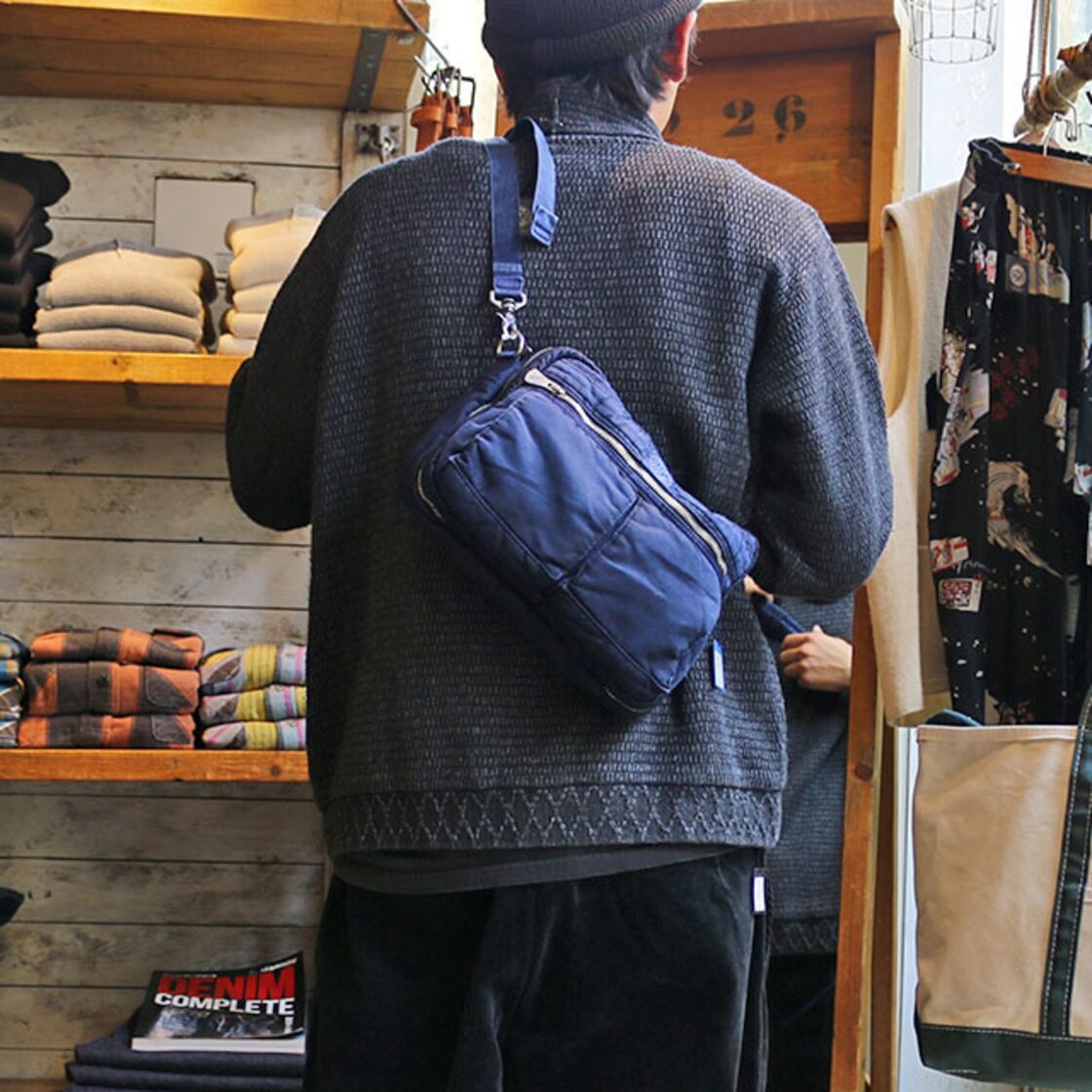 Porter Classic SUPER NYLON SHOULDER BAG (M) BLUE ポーター 