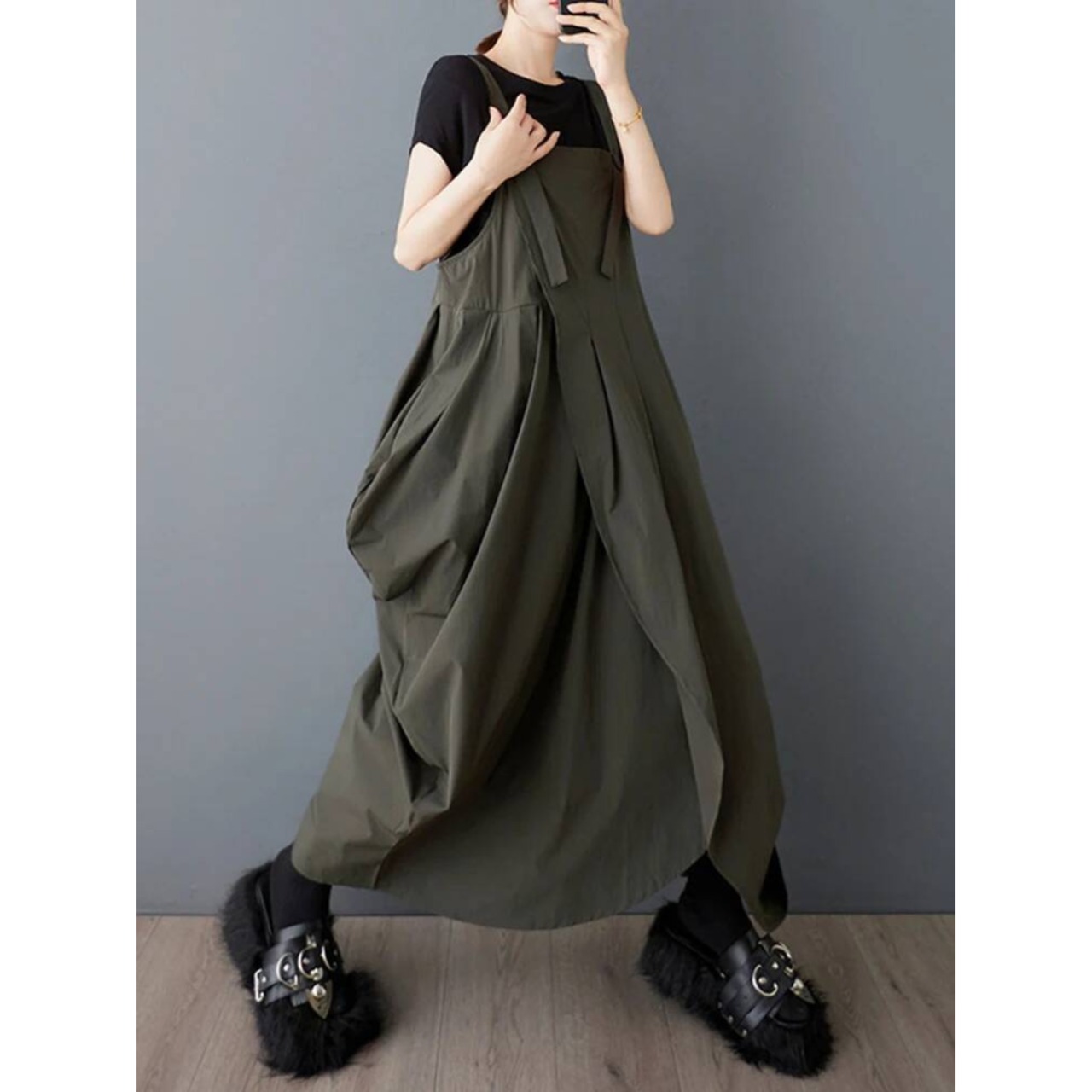 Draped Volume Wide Overall / ドレープ ボリューム ワイド オーバーオール