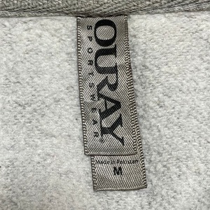 【OURAY】刺繍ロゴ  ハーフジップ スウェット プルオーバー ワンポイントロゴ ラグランスリーブYOUNG LIFE MEDIUM US古着